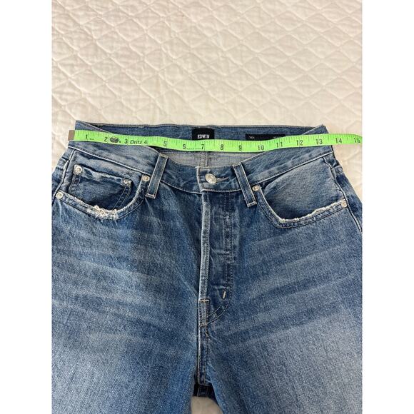 Edwin Tash Straight Jeans Sz 25 Relaxed Fit Organic Cotton Anthropologie Denim - Picture 8 of 11